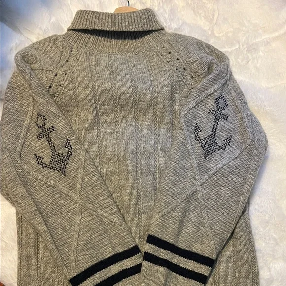 United Colors Of Benetton Gray Nautical Turtleneck Sweater - Picture 3 of 6